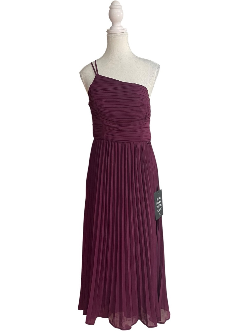 Lulus Wondrous Muse Pleated One-Shoulder Midi Dress Plum